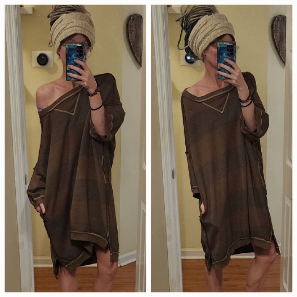 🦄CUSTOM OOAK Free People We The Free Sweatshirt Tunic Dress!🦄